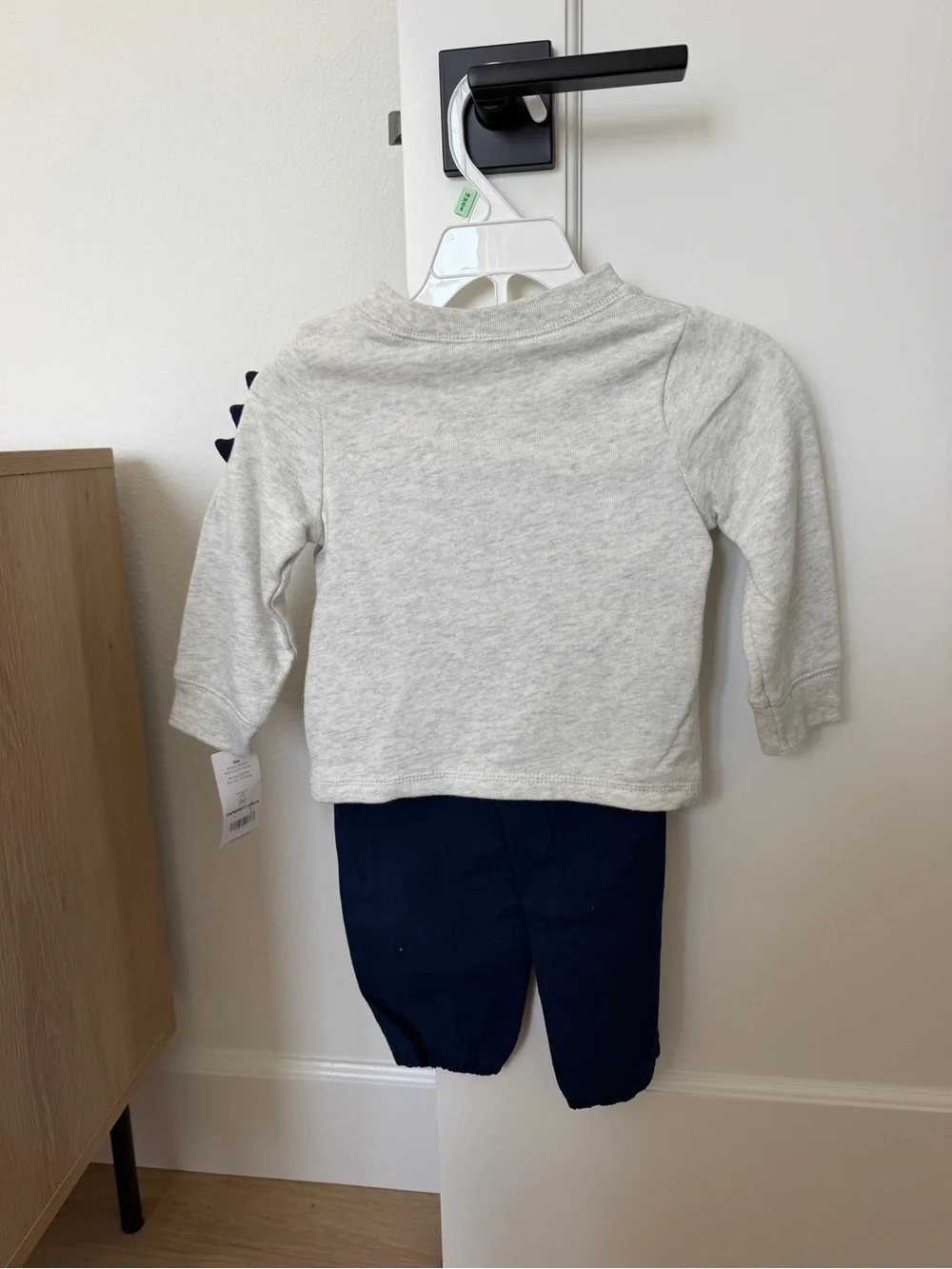 Carter's Heather Gray Sweatshirt with Green & Pink Dinosaur Graphic
